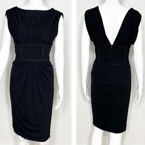 Giambattista Valli Black Empire Corset Waist Midi Formal Dress Black Tie Medium